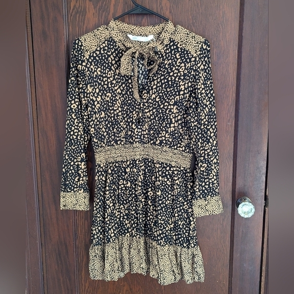 ZARA Leopard Print Mini Dress Size XS - Picture 1 of 5
